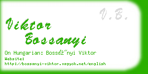 viktor bossanyi business card